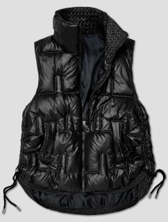 Černá krátká dámská vesta se stahovacími boky model 21463543 - S'WEST