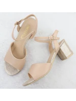 Béžové dámské sandály na jehlovém podpatku model 21904915 - VINCEZA