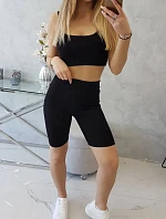 Souprava s kalhotami s vysokým pasem černé barvy