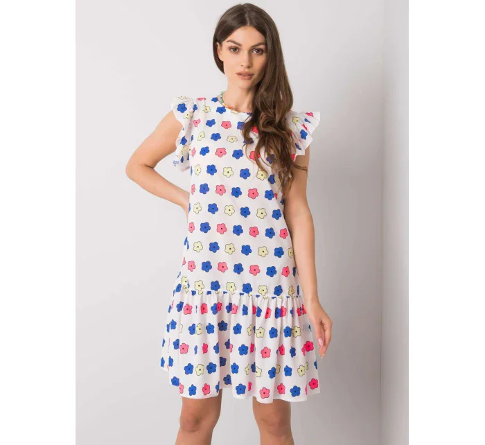 Šaty LK SK 506950.02P bílá a modrá