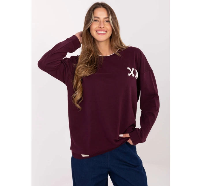 Bluza RV BL model 21480329 bordowy - FPrice Bluza RV BL model 21480329 bordowy - FPrice