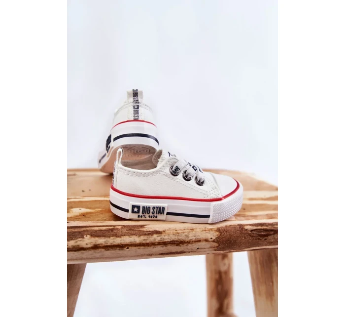 Dětské kožené tenisky BIG STAR KK374040 Bílé Dětské kožené tenisky BIG STAR KK374040 Bílé