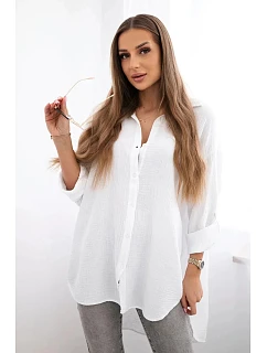 Dámská mušelínová košile 65622 bílá - Kesi