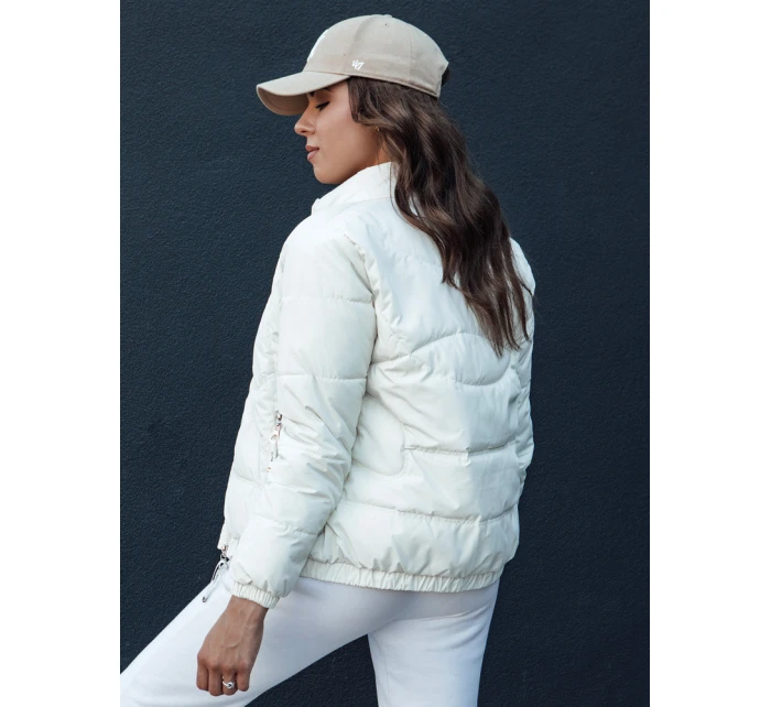 Dámská přechodná prošívaná bunda se stojáčkem SALECA ecru FashionStreet TY4401