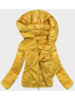 Žlutá krátká oboustranná dámská bunda pro přechodné období (M832A)