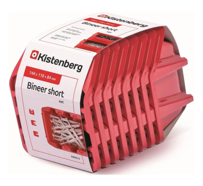 BINEER KRÁTKÁ 8DÍLNÁ SADA DÍLENSKÝCH PODNOSŮ ČERVENÁ KISTENBERG