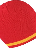 Result Headwear R 368X Pletená čepice s kontrastními pruhy 28.368X red/yellow