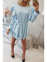 Šaty se svislými volány modré Šaty se svislými volány modré