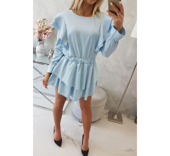 Šaty se svislými volány modré Šaty se svislými volány modré