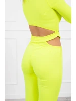 Sada s halenkou top žlutá neonová