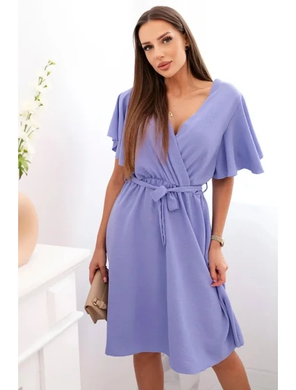 Šaty s model 21105600 výstřihem fialová - K-Fashion