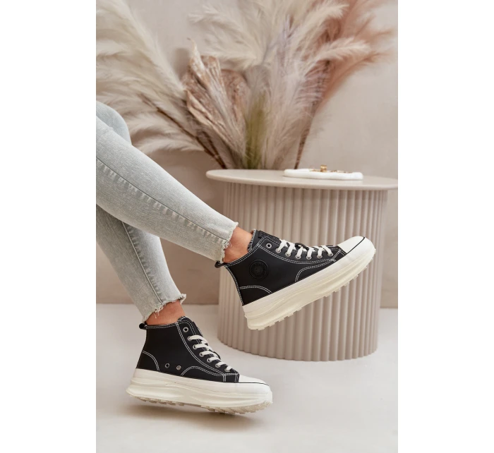 Zateplené Dámské Tenisky Na Platformě Eko Kůže Big Star OO274068 Růžové Zateplené Dámské Tenisky Na Platformě Eko Kůže Big Star OO274068 Růžové