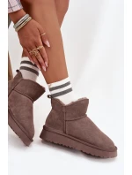 Sněhule z přírodního semiše s kožíškem model 21707916 hnědé - VINCEZA