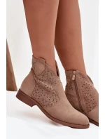 Dámské Kotníkové Boty Na Ploché Podpatky S Béžové model 21713585 - S.Barski Dámské Kotníkové Boty Na Ploché Podpatky S Béžové model 21713585 - S.Barski