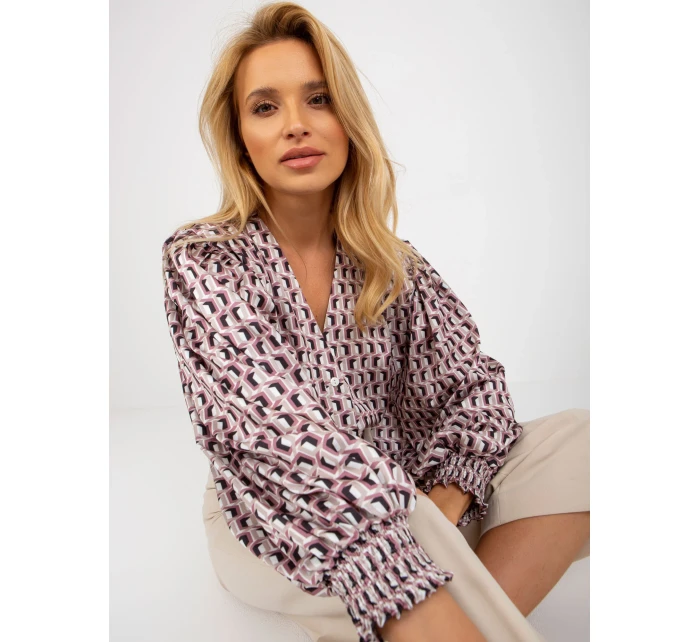 Dámská košile LK KS bílá a růžová model 18132750 - FPrice Dámská košile LK KS bílá a růžová model 18132750 - FPrice