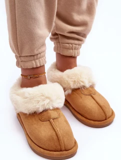 Dámské pantofle s kožíškem, hnědé Lanoze