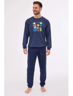 Pánské pyžamo  WINNER 308/258 Tmavě modrá vzor - Cornette