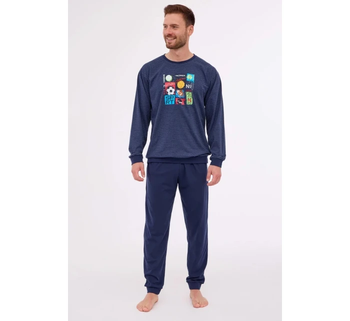 Pánské pyžamo  WINNER 308/258 Tmavě modrá vzor - Cornette