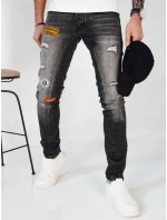 Pánské tmavě šedé džínové kalhoty FashionStreet UX4150 Pánské tmavě šedé džínové kalhoty FashionStreet UX4150