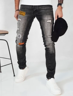 Pánské tmavě šedé džínové kalhoty FashionStreet UX4150