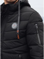 Pánská prošívaná zimní bunda s kapucí černá Dstreet TX5059