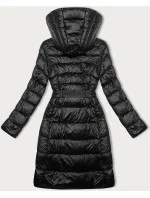 Černá dámská bunda pro přechodné období s páskem model 21248778 - Libland