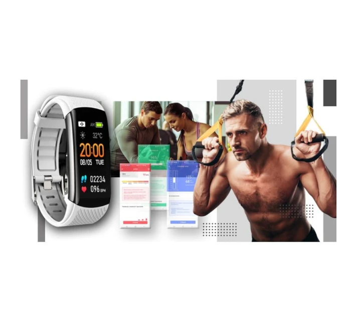 GIEWONT Smartwatch Black and White 2 Stripes GW200-2 GIEWONT Smartwatch Black and White 2 Stripes GW200-2