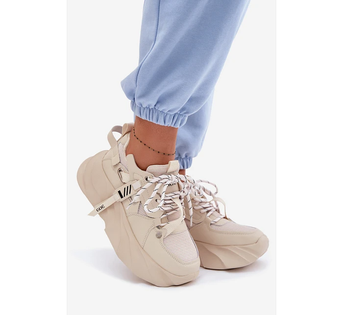 Kožené dámské tenisky GOE TT2N4012 Béžové