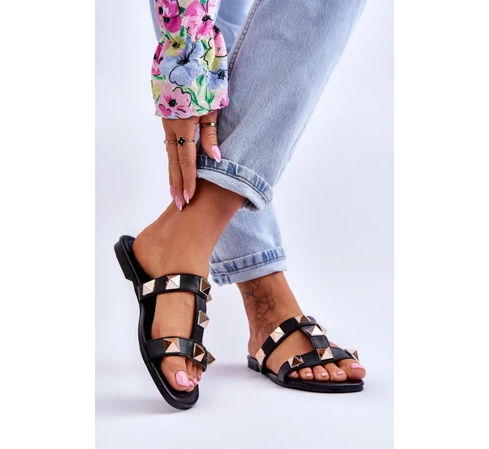 Dámské pantofle s velkými cvočky Černá Mercure Dámské pantofle s velkými cvočky Černá Mercure