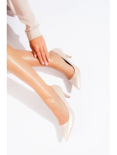 Výborné dámské lodičky hnědé na jehlovém podpatku