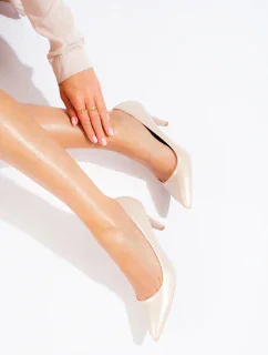 Výborné dámské  lodičky hnědé na jehlovém podpatku