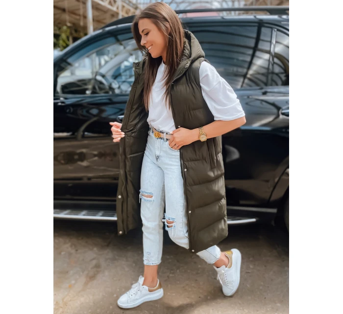 Dámská prošívaná vesta ELLA zelená FashionStreet TY3032