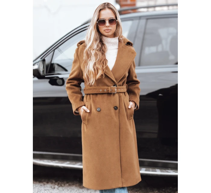 Dámský zimní kabát klasický trenčkot hnědý FashionStreet NY0761