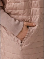 Dámská prošívaná bunda s kapucí růžová FashionStreet TY5528