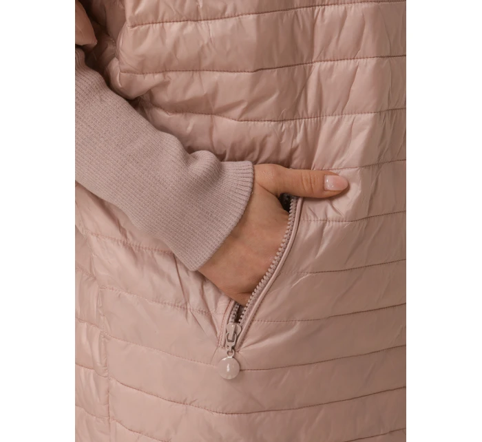 Dámská prošívaná bunda s kapucí růžová FashionStreet TY5528