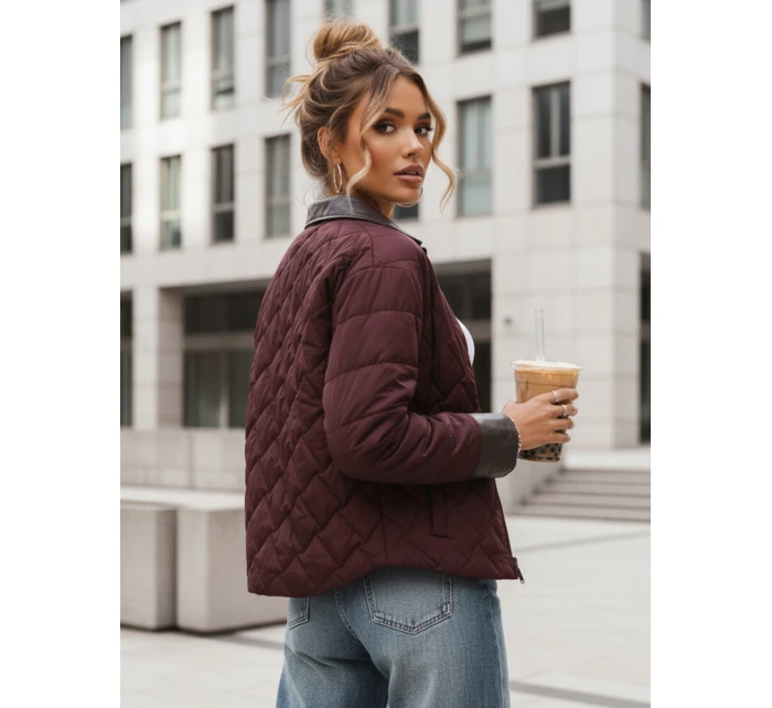 Dámská přechodná prošívaná bunda bordó FashionStreet TY5620