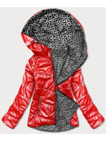 Červená dámská oboustranná bunda (BR9795-4)