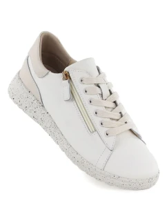 Dámské zvýšené kožené polobotky béžové Jezzi 138