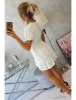 Šaty s vázaným výstřihem do V ecru Šaty s vázaným výstřihem do V ecru