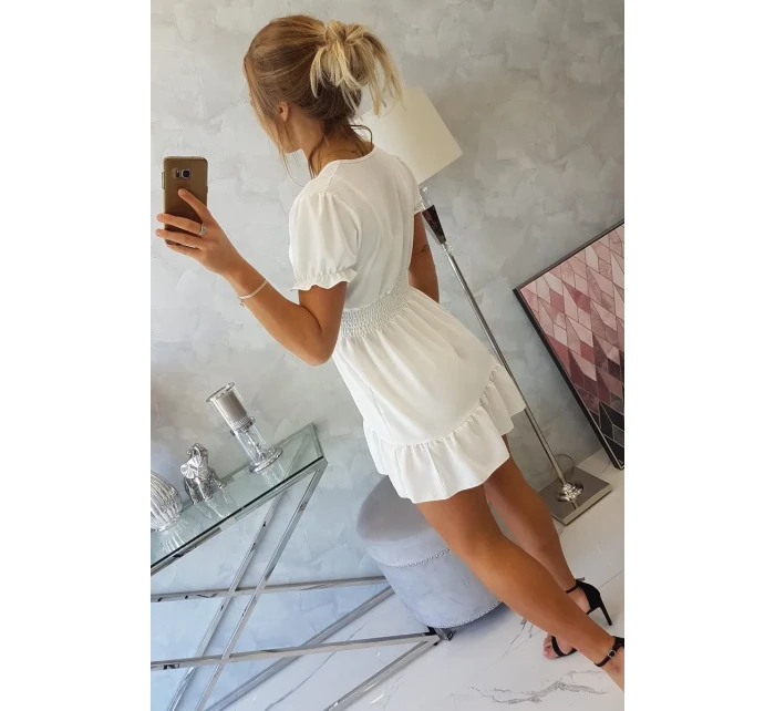 Šaty s vázaným výstřihem do V ecru Šaty s vázaným výstřihem do V ecru