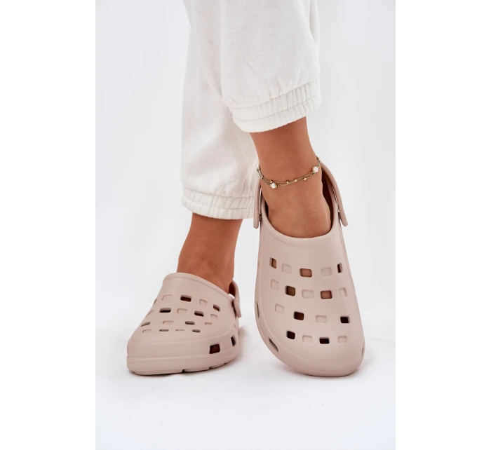 Dámské Pěnové Pantofle Béžové model 21698082 - Boto Dámské Pěnové Pantofle Béžové model 21698082 - Boto