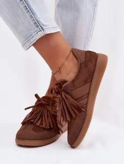 Dámské tenisky s třásněmi Hnědé model 21937698 - Boto