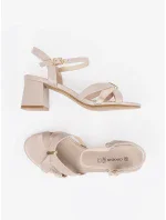 Trendy dámské hnědé  sandály na širokém podpatku