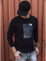 Pánská mikina s potiskem černá FashionStreet BX5353