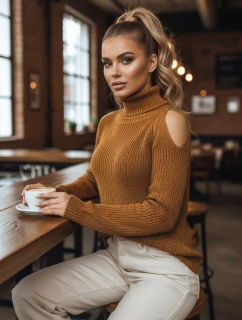 Dámský svetr žlutý Dstreet model 21967060 - FashionStreet