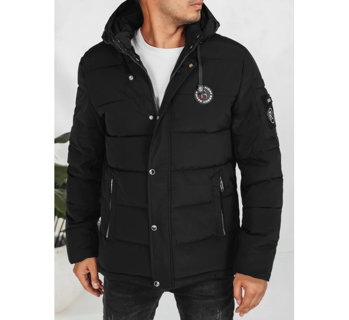 Pánská prošívaná zimní bunda s kapucí černá Dstreet TX5055