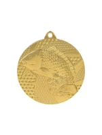 Zlatá medaile - rybolov - ryba - ocelová medaile