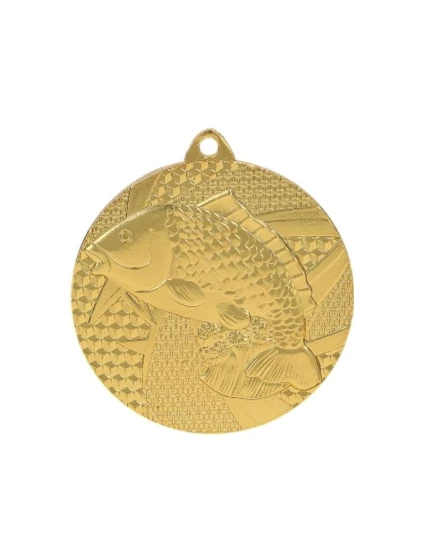 Zlatá medaile - rybolov - ryba - ocelová medaile