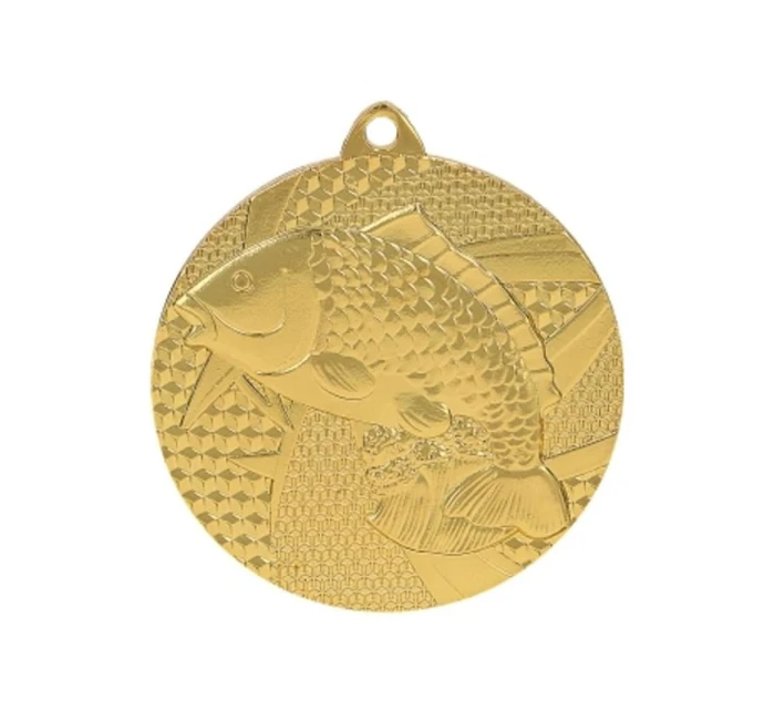 Zlatá medaile - rybolov - ryba - ocelová medaile