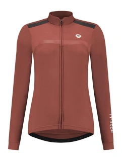 Rogelli dámský dres s dlouhým rukávem MONO hnědý M